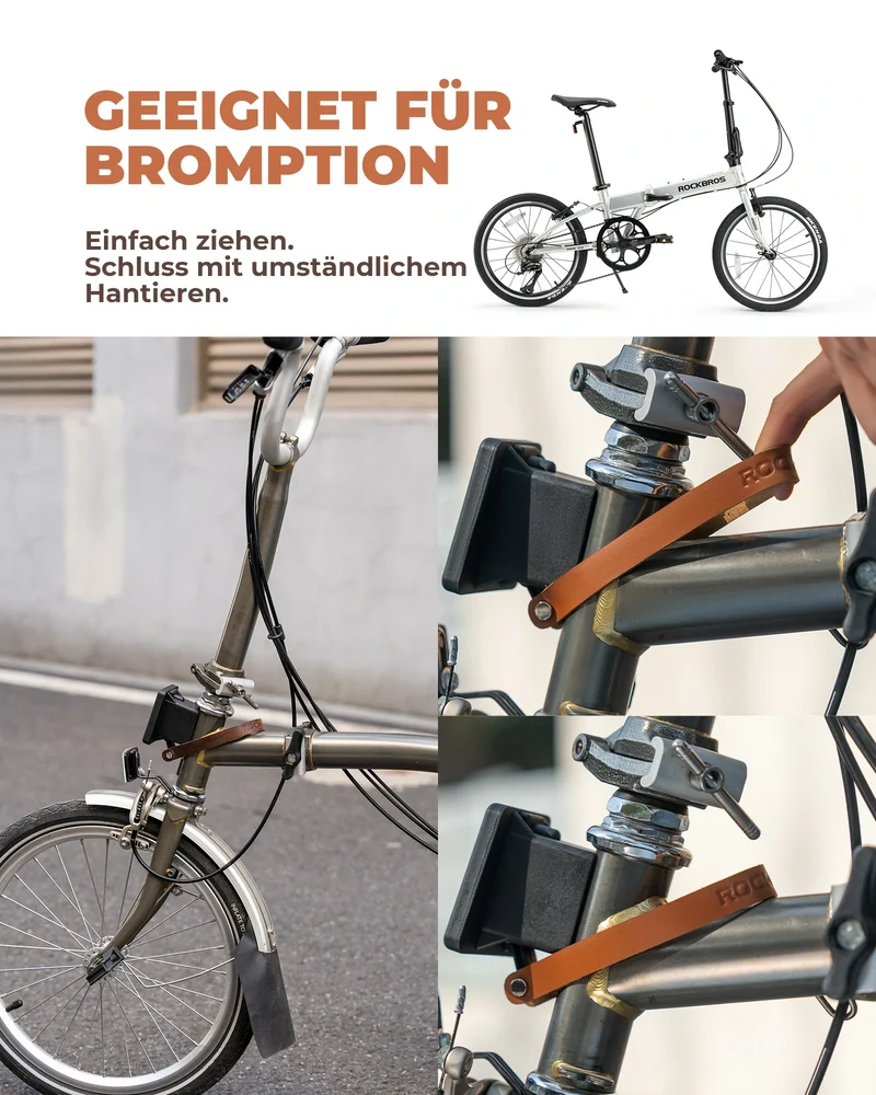 Leder Schnellverschluss Griff für Brompton Leder Schnallenschloss Klappfahrrad Zubehör