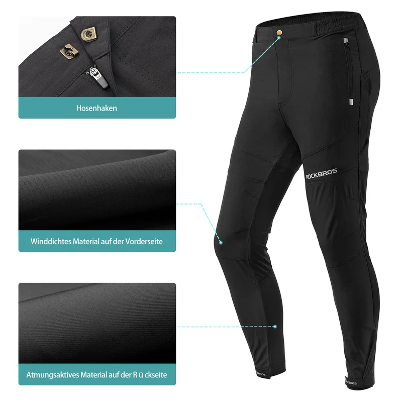ROCKBROS Herren Radhose mit abnehmbarer gepolsterter