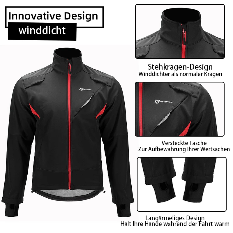 ROCKBROS Winter Jacke / Hose Herren Windschutz Radsportanzug