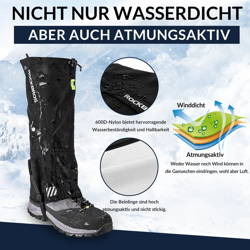 ROCKBROS 야외 Gamaschen wasserdichte Schnee Gaiter for Herren Damen