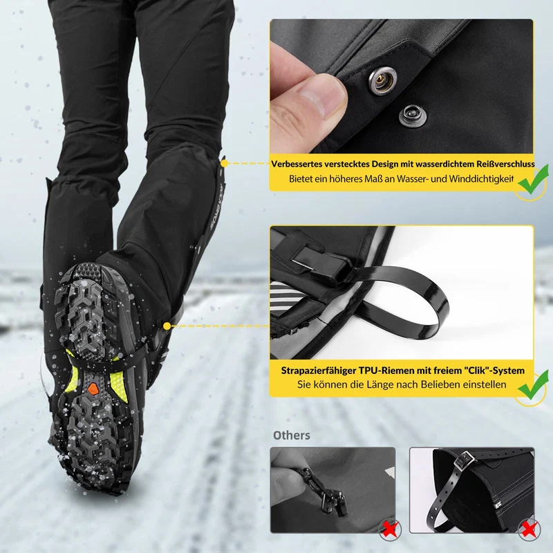 ROCKBROS 야외 Gamaschen wasserdichte Schnee Gaiter for Herren Damen