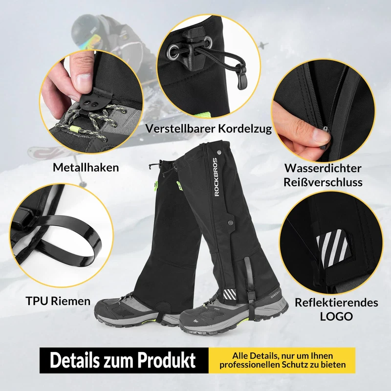 ROCKBROS 야외 Gamaschen wasserdichte Schnee Gaiter for Herren Damen