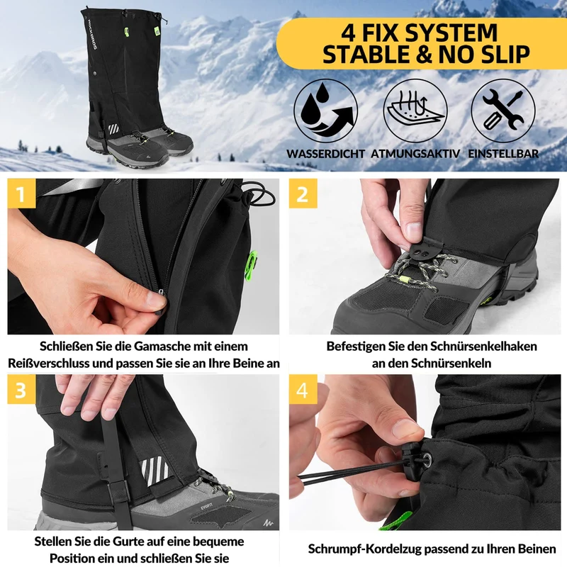 ROCKBROS 야외 Gamaschen wasserdichte Schnee Gaiter for Herren Damen