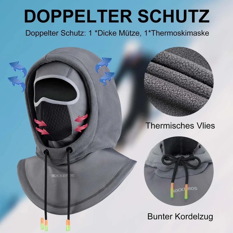 ROCKBROS Sturmhaube Winddicht Fahrrad 풀 페이스 Gesichtshaube für Radfahren Skifahren
