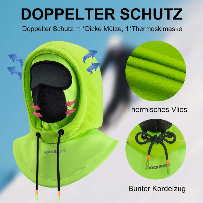 ROCKBROS Sturmhaube Winddicht Fahrrad 풀 페이스 Gesichtshaube für Radfahren Skifahren