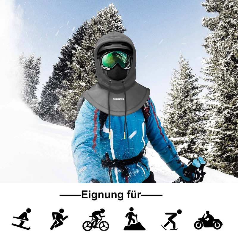 ROCKBROS Sturmhaube Winddicht Fahrrad 풀 페이스 Gesichtshaube für Radfahren Skifahren