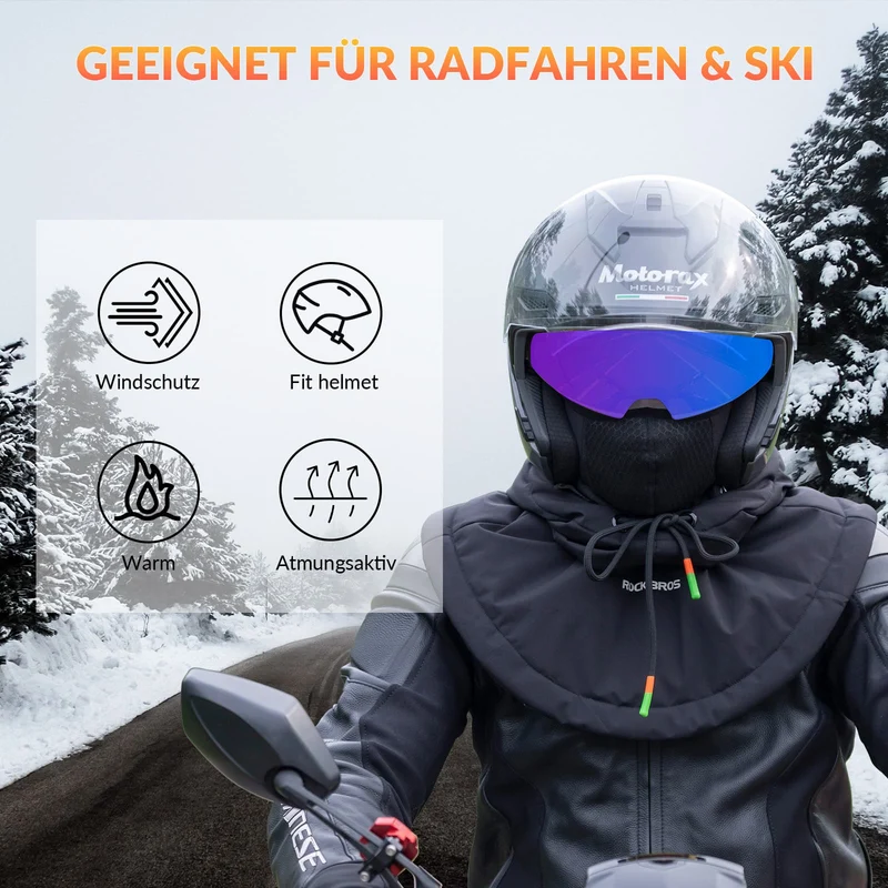 ROCKBROS Sturmhaube Winddicht Fahrrad 풀 페이스 Gesichtshaube für Radfahren Skifahren