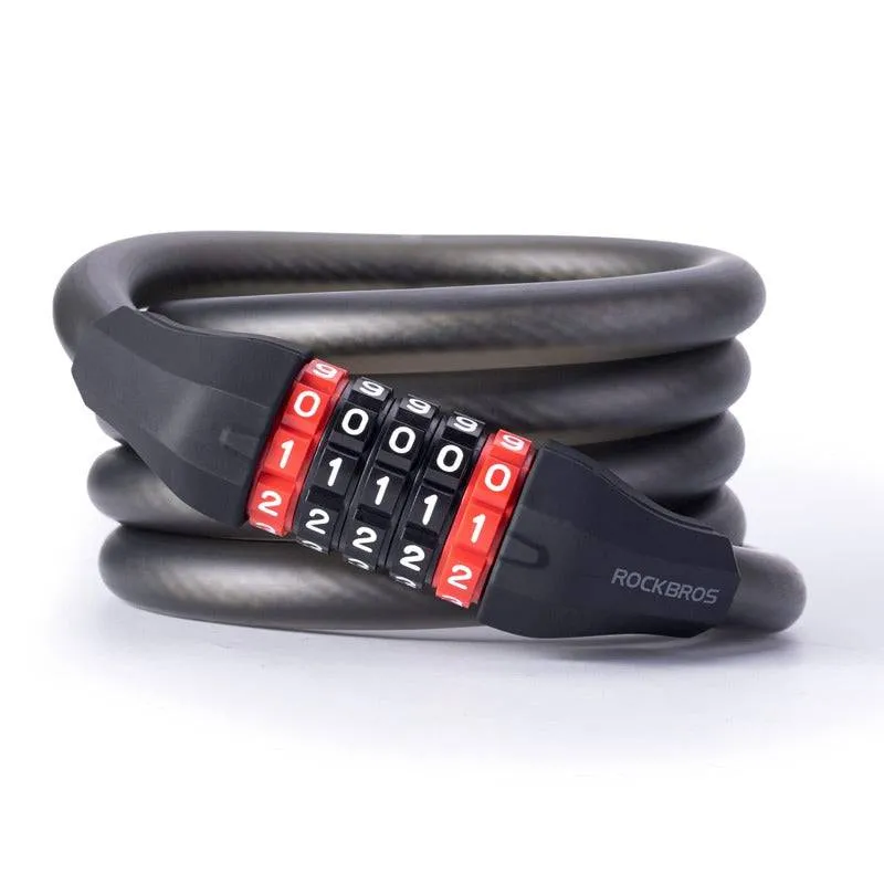 ROCKBROS Fahrradschloss mit 5-stelligem Zahlencode aus PVC 및 Stahl