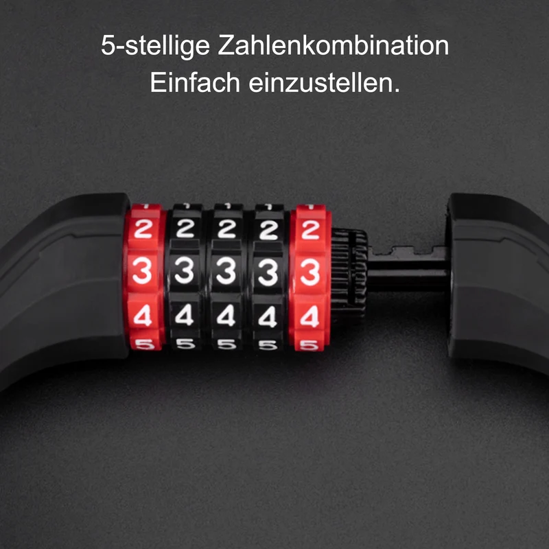 ROCKBROS Fahrradschloss mit 5-stelligem Zahlencode aus PVC 및 Stahl