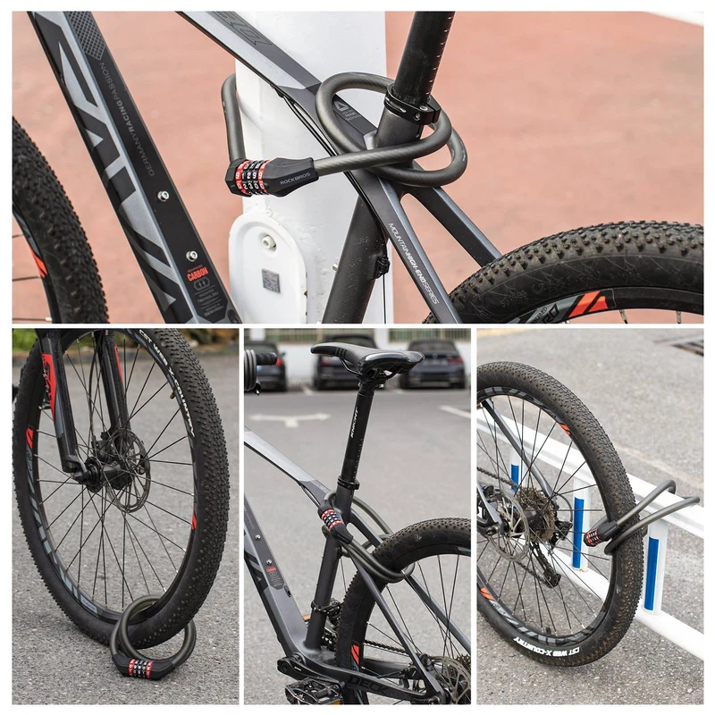 ROCKBROS Fahrradschloss mit 5-stelligem Zahlencode aus PVC 및 Stahl