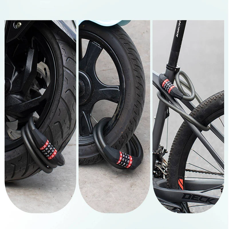 ROCKBROS Fahrradschloss mit 5-stelligem Zahlencode aus PVC 및 Stahl