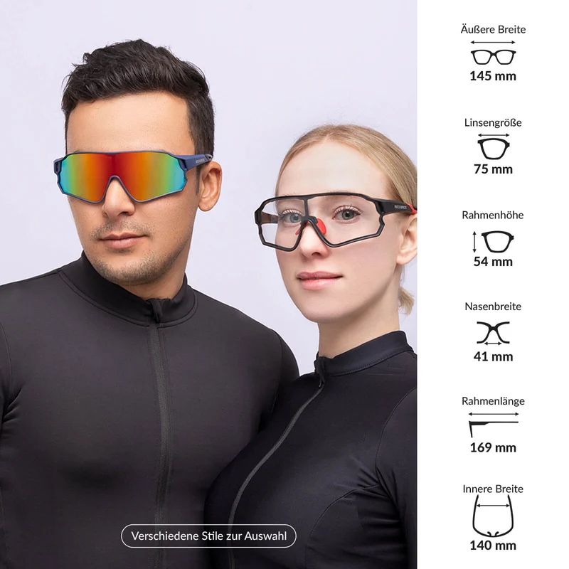 ROCKBROS 포토크롬 Sonnenbrille Fahrradbrille UV400-Schutz 유니섹스