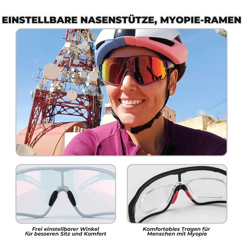 ROCKBROS 포토크롬 Sonnenbrille Fahrradbrille UV400-Schutz 유니섹스