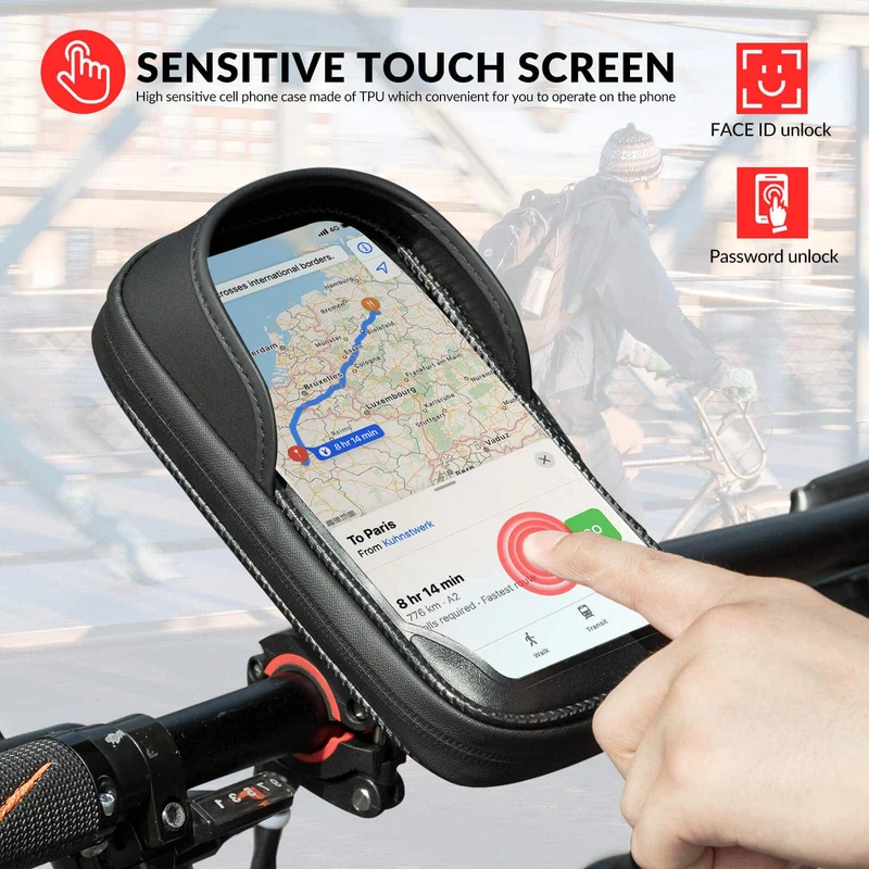ROCKBROS Lenkertasche 360° Drehung Handyhalterung for Motorrad & Fahrrad