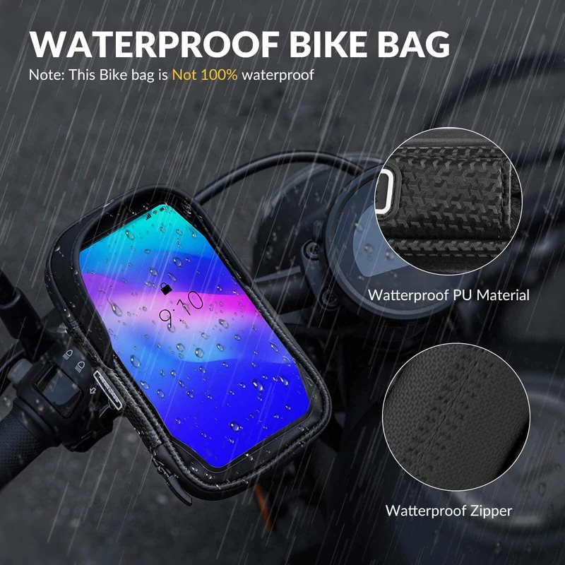 ROCKBROS Lenkertasche 360° Drehung Handyhalterung for Motorrad & Fahrrad