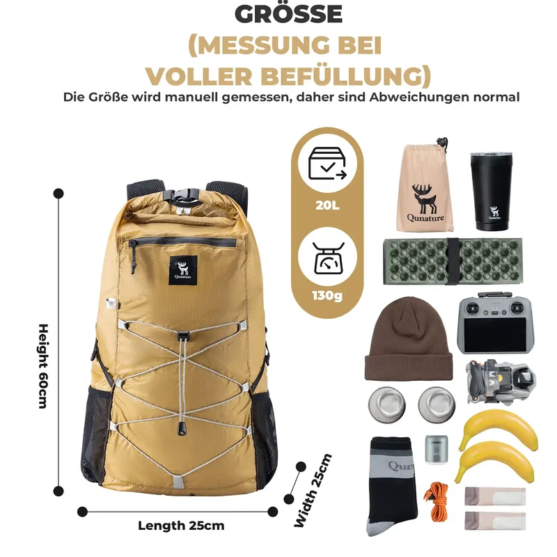 Ultraleichter Packbarer Rucksack