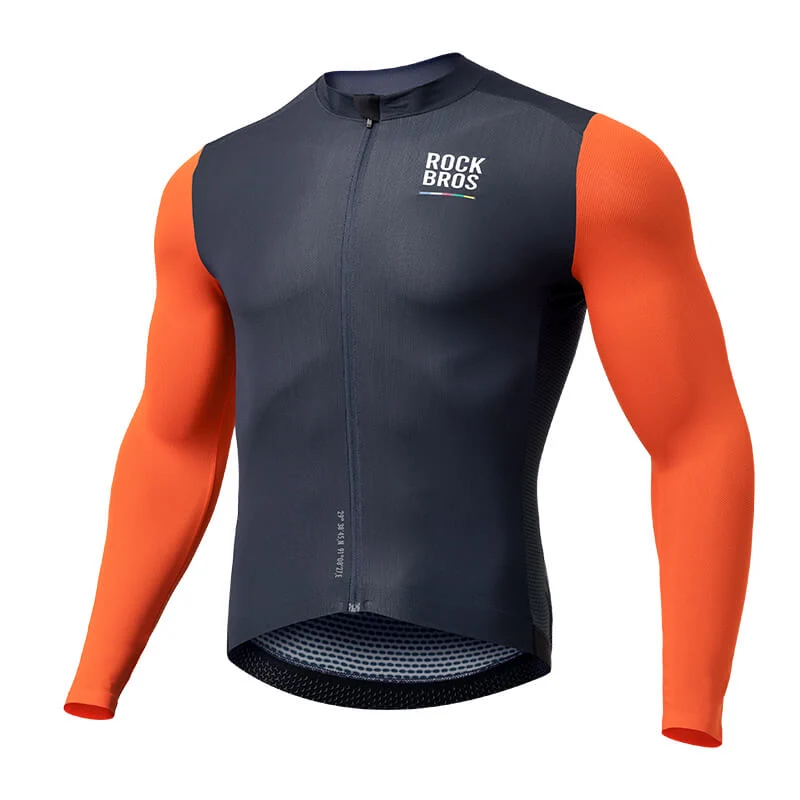 ROAD TO SKY Herren Langarm-Radtrikot Fahrrad MTB 및 Rennrad용 저지