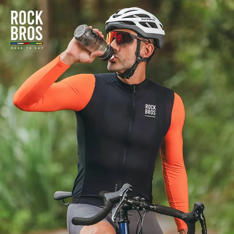 ROAD TO SKY Herren Langarm-Radtrikot Fahrrad MTB 및 Rennrad용 저지