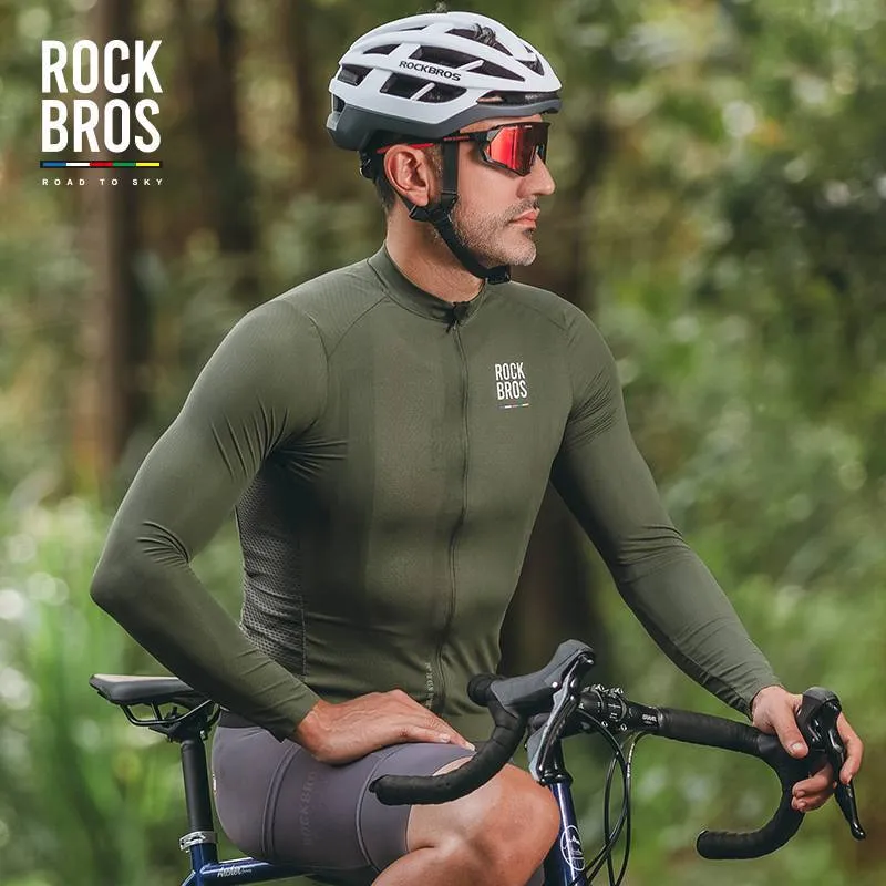 ROAD TO SKY Herren Langarm-Radtrikot Fahrrad MTB 및 Rennrad용 저지