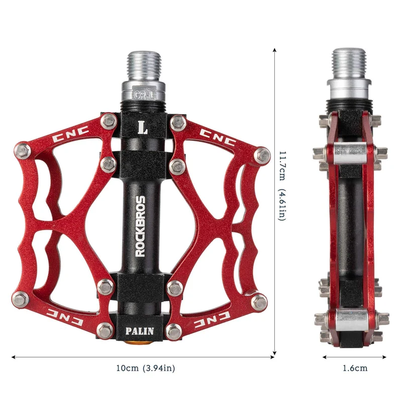 ROCKBROS Fahrradpedale 9/16 Zoll CNC 알루미늄 및 전면 장착