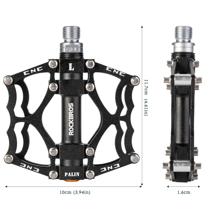 ROCKBROS Fahrradpedale 9/16 Zoll CNC 알루미늄 및 전면 장착