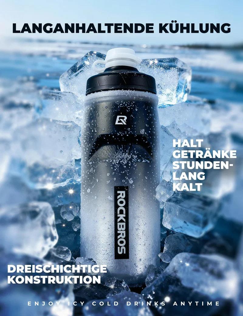 Trinkflasche Fahrrad 620 ml 5 H Kühlenhalten