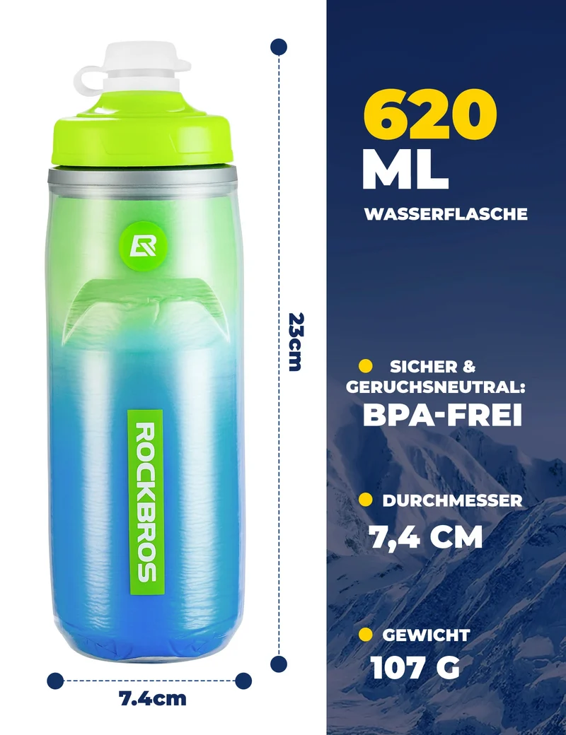 Trinkflasche Fahrrad 620 ml 5 H Kühlenhalten