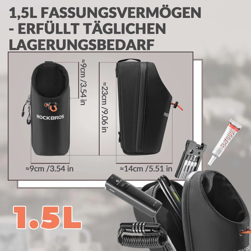 ROCKBROS Lenkertasche Flaschentasche Trinkflaschenhalter 다기능 디자인