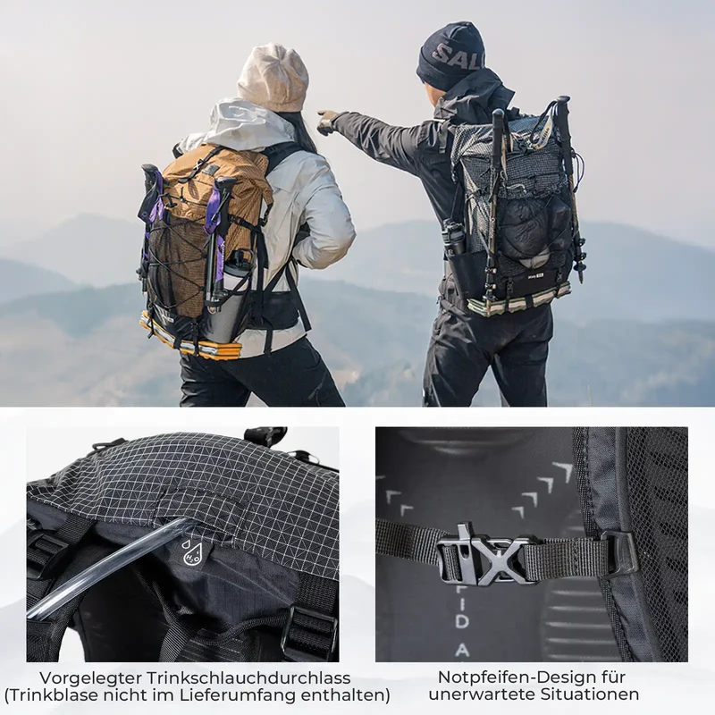 Qunature Trekkingrucksack 35L Wasserdicht Outdoor Rucksack