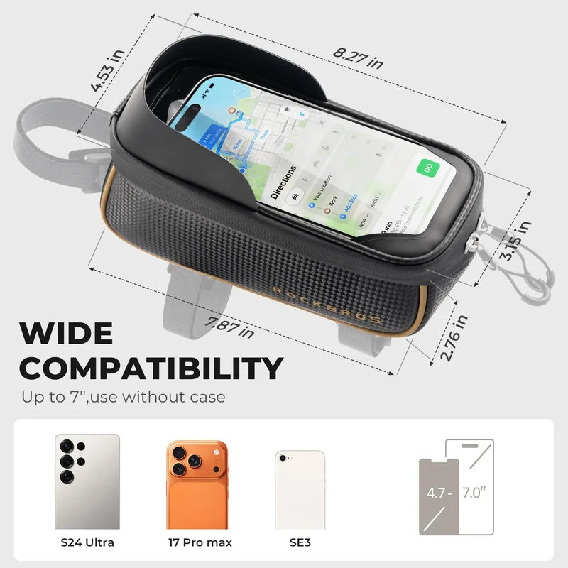 Bike Top Tube Bag with Phone Storage - 1.5L