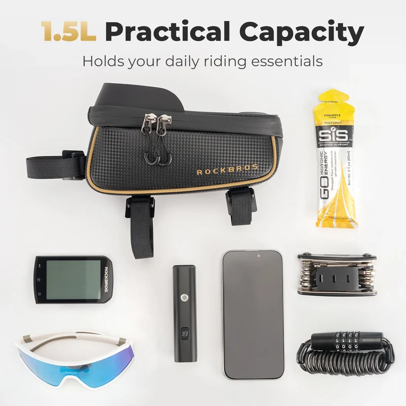 Bike Top Tube Bag with Phone Storage - 1.5L