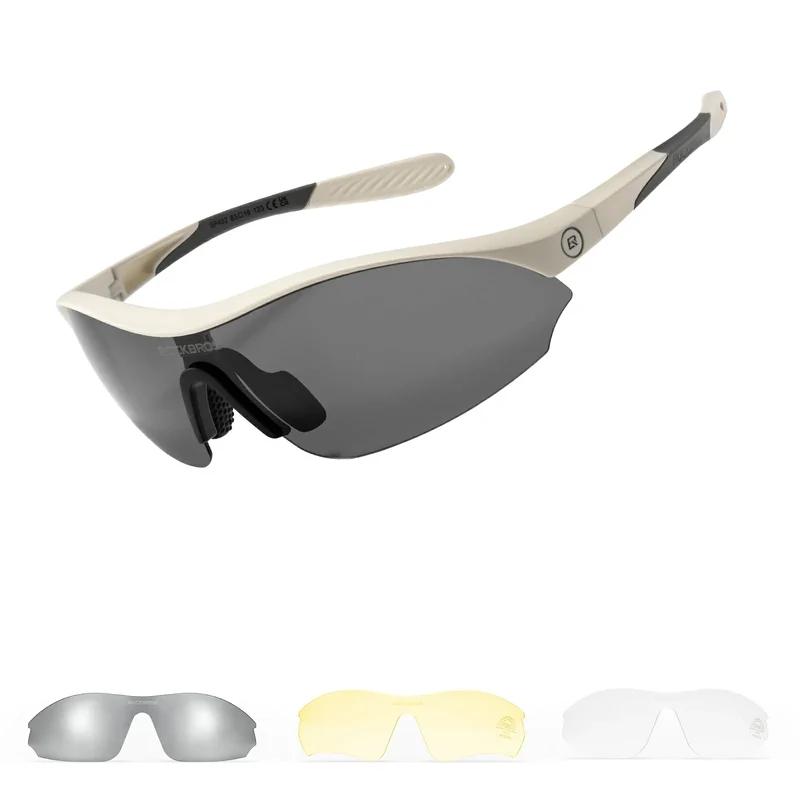 Sport-Radfahrsonnenbrille mit 3 austauschbaren UV400-Gläsern