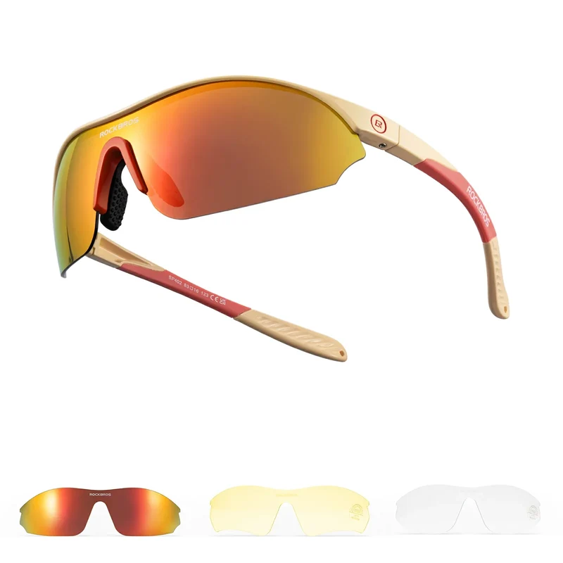 Sport-Radfahrsonnenbrille mit 3 austauschbaren UV400-Gläsern