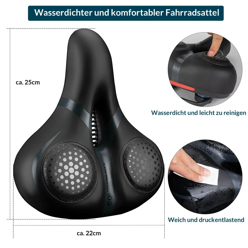 Fahrradsattel mit Memory-Foam, Bequem & Druckentlastend