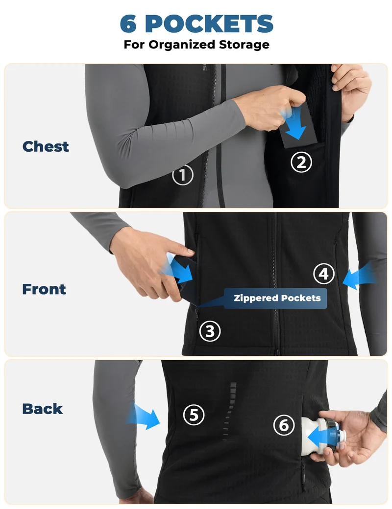 Men's Windproof Fleece Cycling Vest