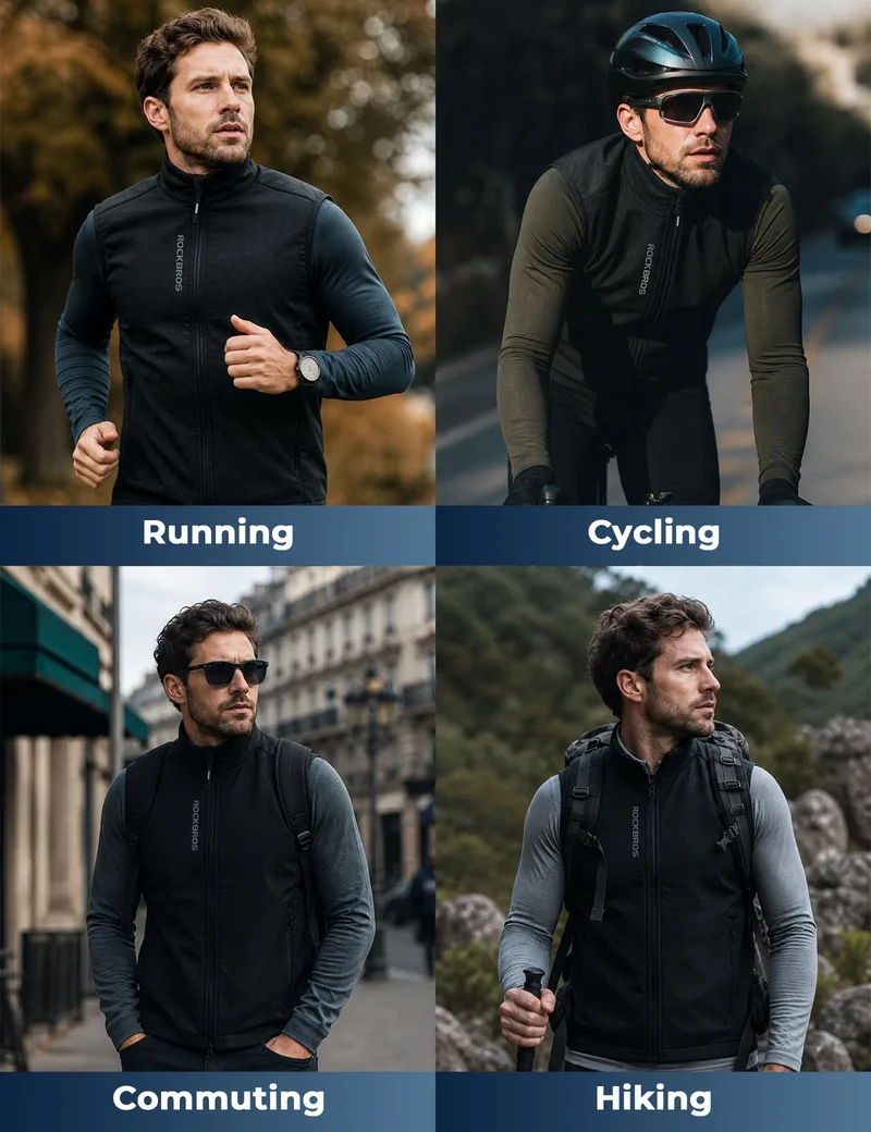 Men's Windproof Fleece Cycling Vest