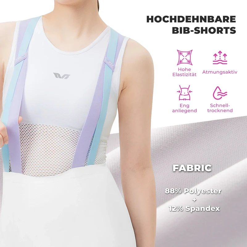 TVI Damen Bib-Shorts Fahrradhose Zonen-Polsterung (5-6h)