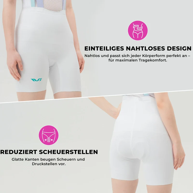 TVI Damen Bib-Shorts Fahrradhose Zonen-Polsterung (5-6h)