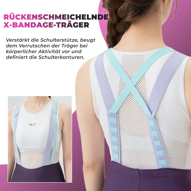 TVI Damen Bib-Shorts Fahrradhose Zonen-Polsterung (5-6h)
