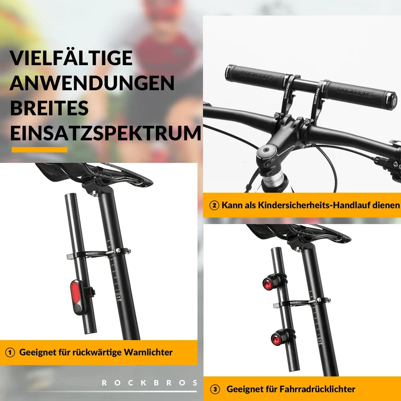 Fahrrad Lenker Erweiterung 25cm, Extender Halterung Lenkerverlängerung für 20-32mm Lenkerdurchmesser