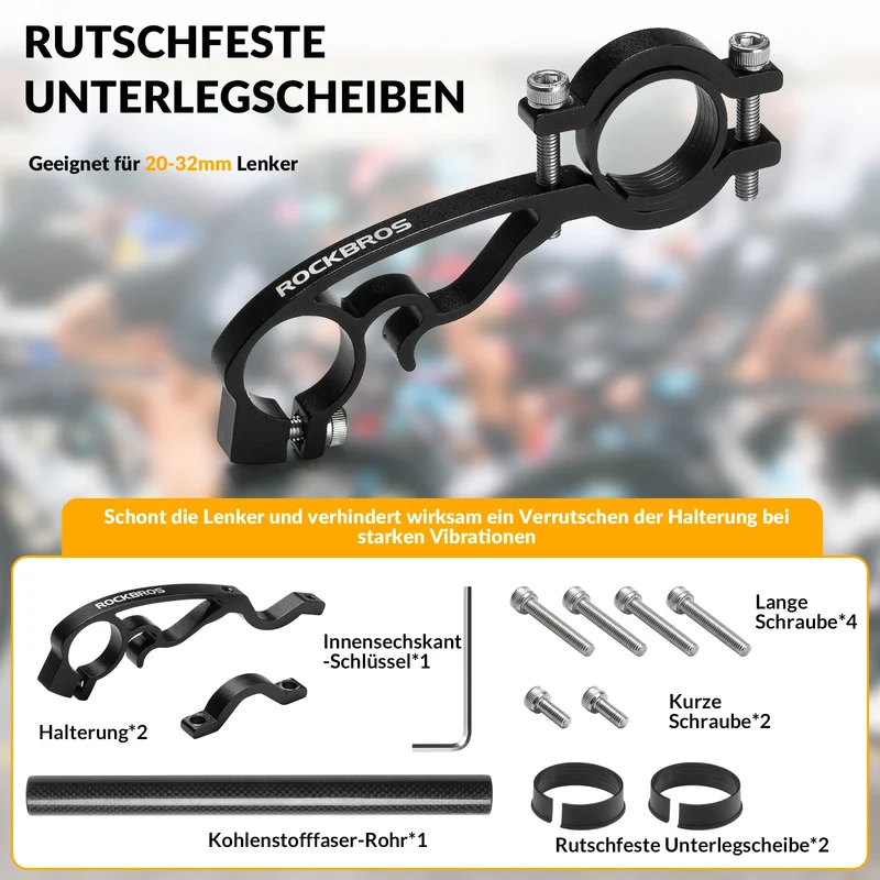 Fahrrad Lenker Erweiterung 25cm, Extender Halterung Lenkerverlängerung für 20-32mm Lenkerdurchmesser