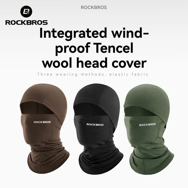 ROCKBROS Winter Set: Sturmhaube Merinowolle & ThermoGrip Fahrradhandschuhe Lang