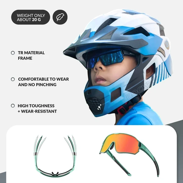 Kids Helmet & Cycling Glasses Kit