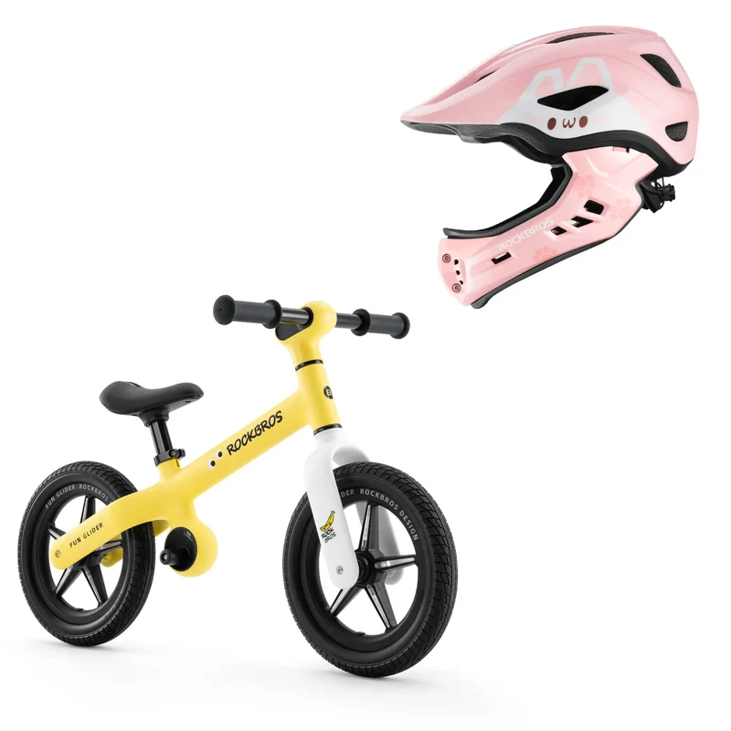 Balance Bike & Kids Helmet Safety Set