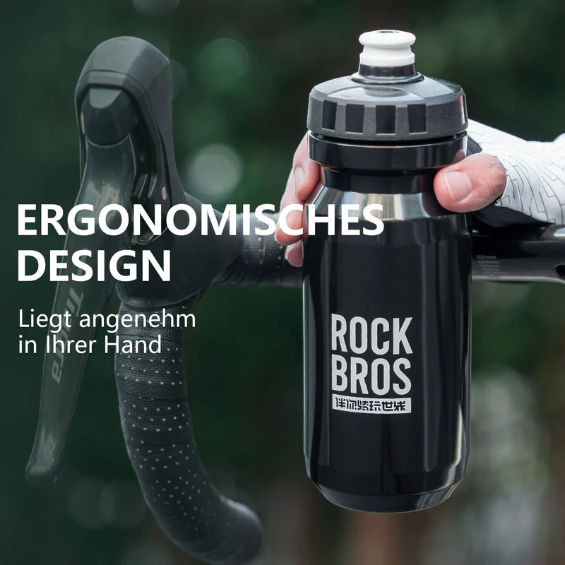 ROCKBROS Fahrrad Wasserflasche 600ml Trinkflasche BPA-Frei Auslaufsichere Flasche