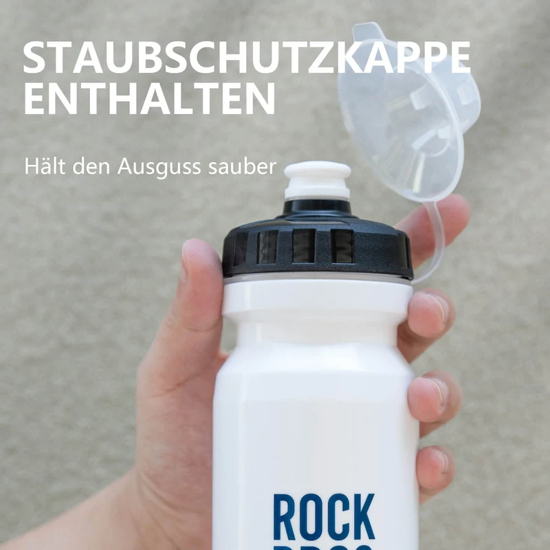 ROCKBROS Fahrrad Wasserflasche 600ml Trinkflasche BPA-Frei Auslaufsichere Flasche