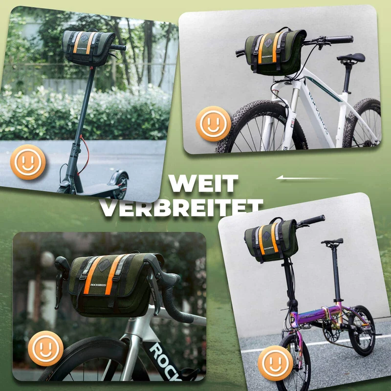 ROCKBROS Lenkertasche Fahrradtasche mit Schultergurt 4L Fronttasche