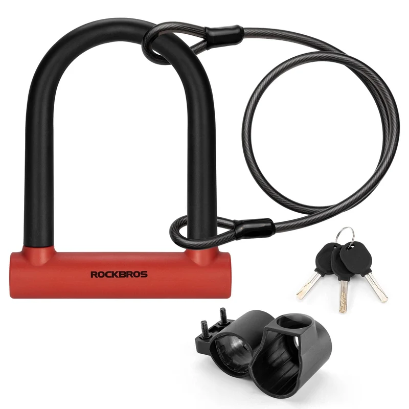 ROCKBROS Fahrrad Bügelschloss für Fahrräder & Motorräder aus Legiertem