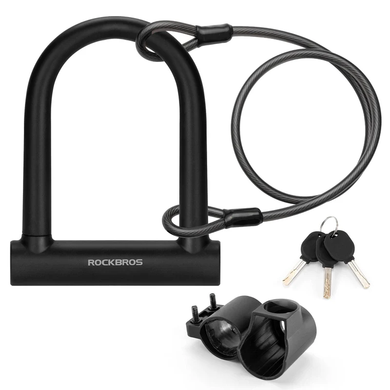 ROCKBROS Fahrrad Bügelschloss für Fahrräder & Motorräder aus Legiertem