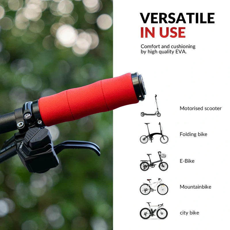 Fahrradgriffe rutschfeste Eva Schwamm Fahrrad Lenkergriffe mit Aluminium 22MM